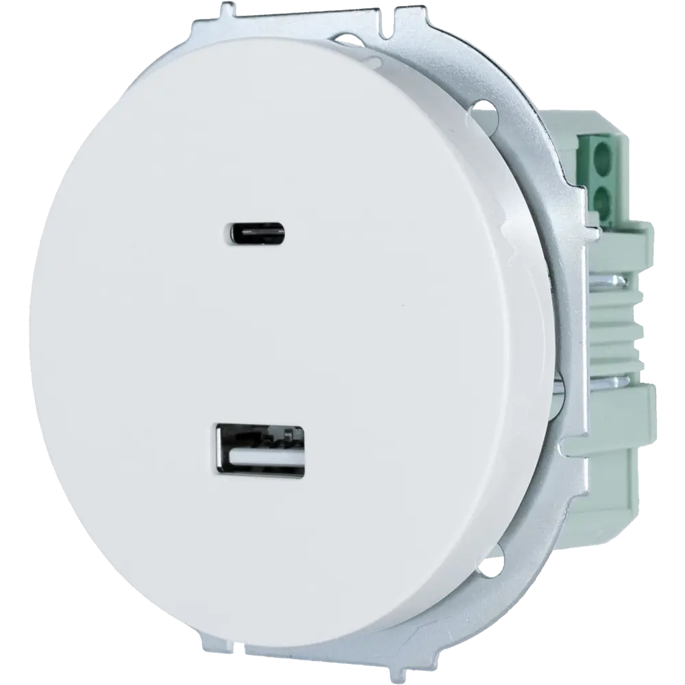 Розетка TC+USB встраиваемая Osen цвет белый LEZARD STLM-2195339 - Вид №1