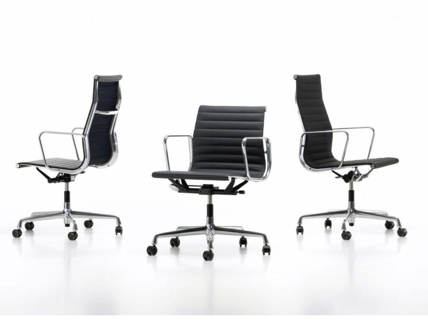 Кожаный поворотный операционный офисный стул с подлокотниками VITRA Eames Aluminium Group ARCH-00077414 - Вид №5