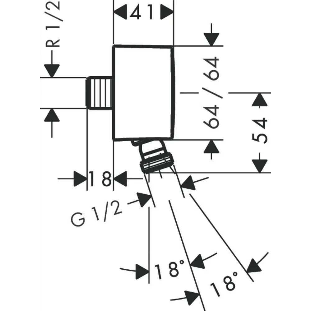 Подключение для шланга душевого Hansgrohe FixFit PuraVida цвет хром STLM-2177537 - Вид №4