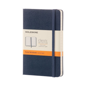 447270 Блокнот "Classic" Pocket, 96 листов, в линейку, синий Moleskine