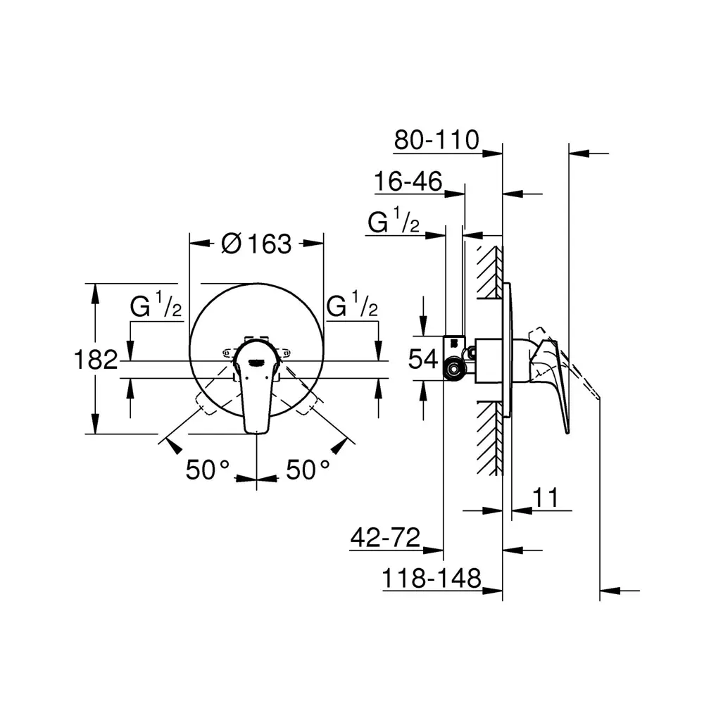 Смеситель для душа встраиваемый Grohe Start Flow STLM-2072474 - Вид №1