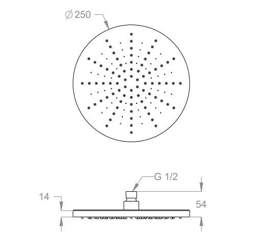 Латунная круглая душевая головка Fir Italia насадки для душа ARCH-00013269 - Вид №1