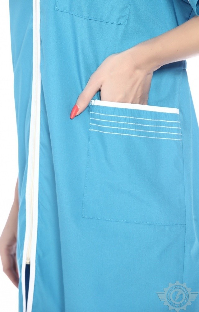 66227 Халат "Сервис" темно-голубой  Медицинская одежда  размер 58/158-164 Спецодежда  - Вид №5