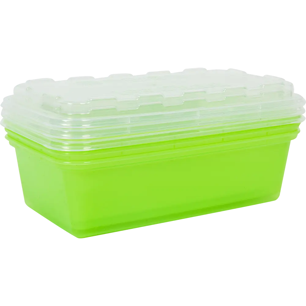 Набор контейнеров для заморозки Zip 0.9 л цвет зелёный BEROSSI STLM-2011966 - Вид №1