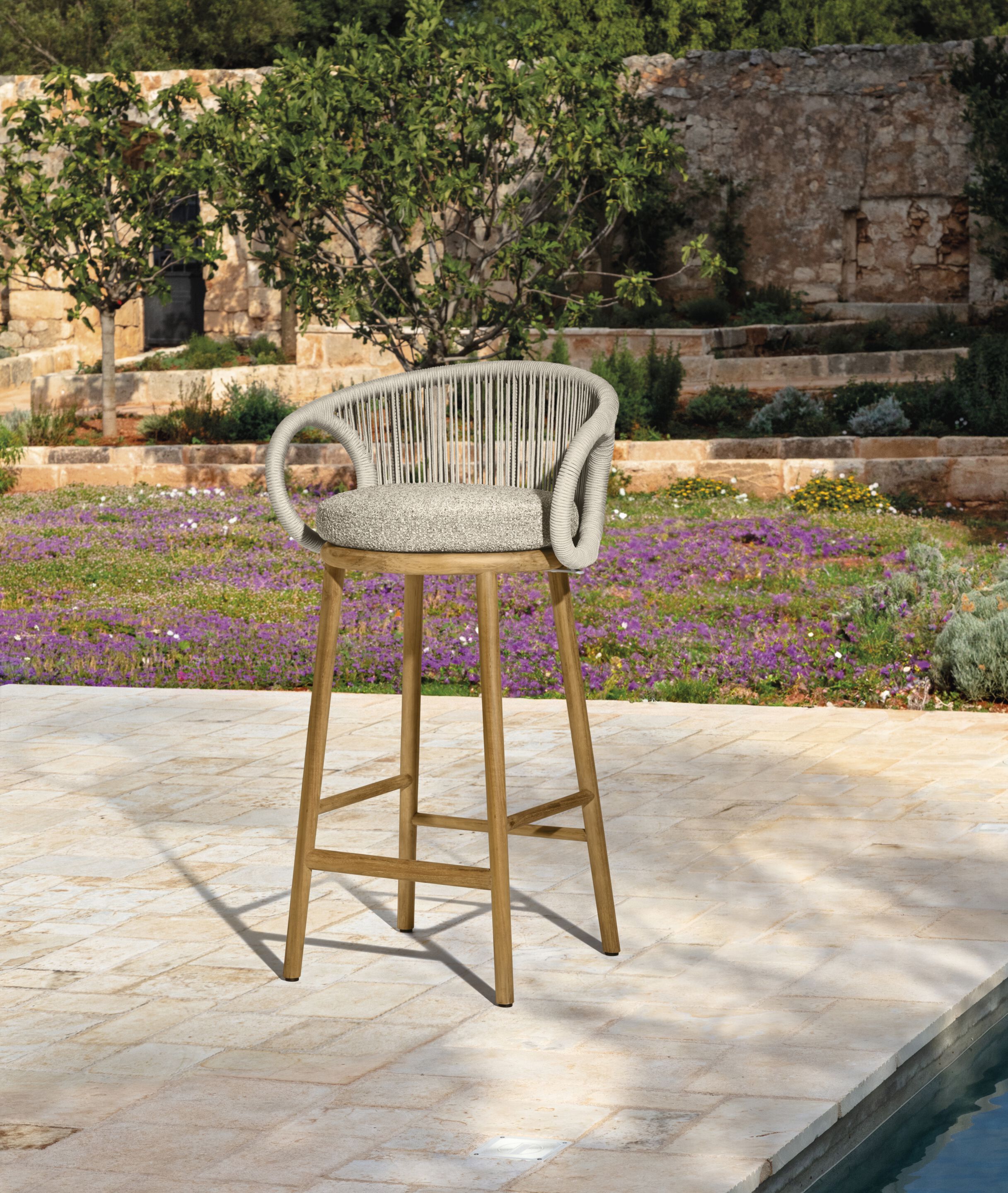 Высокий тканевый садовый стул с подлокотниками Talenti Karen ARCH-00118156 - Вид №2