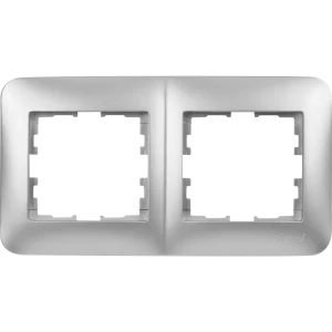 Рамка для розеток и выключателей Lezard Karina Life 2 поста горизонтальная цвет матовый серый