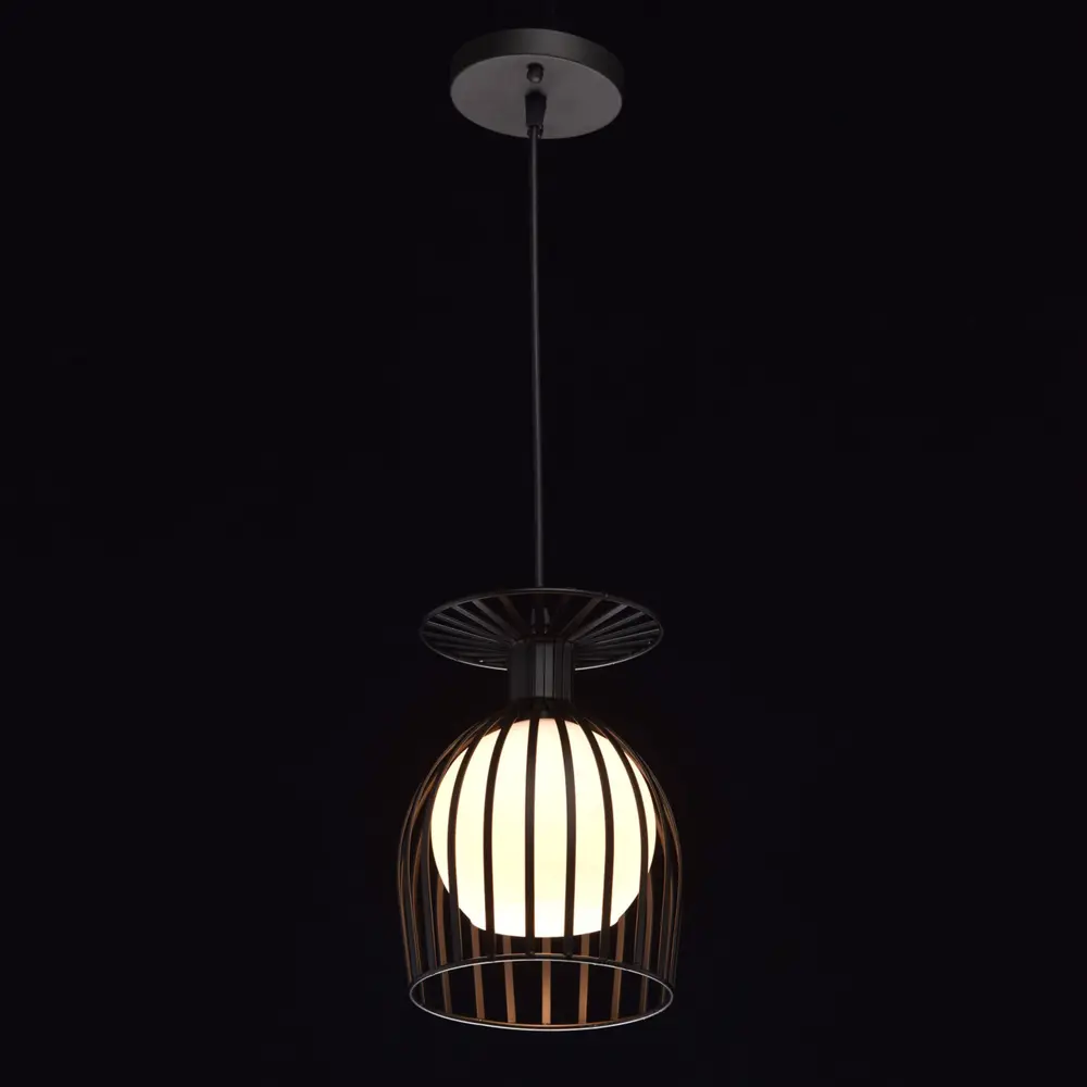 Люстра Лоск 1xE14x40 Вт, металл/стекло, цвет чёрный/белый/темное дерево MW-Light STLM-2186929 - Вид №1