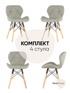 90399817 Стул кухонный 71х54х48 см экокожа цвет серый DC-19122601 grey Box EAMES Бон STLM-0214731 СТУЛ ГРУП