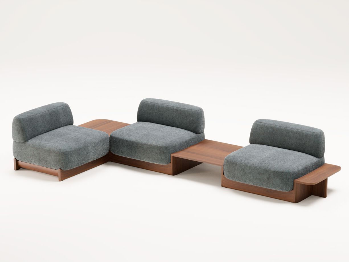 Модульный диван из ткани и ореха Wewood купол ARCH-00072838