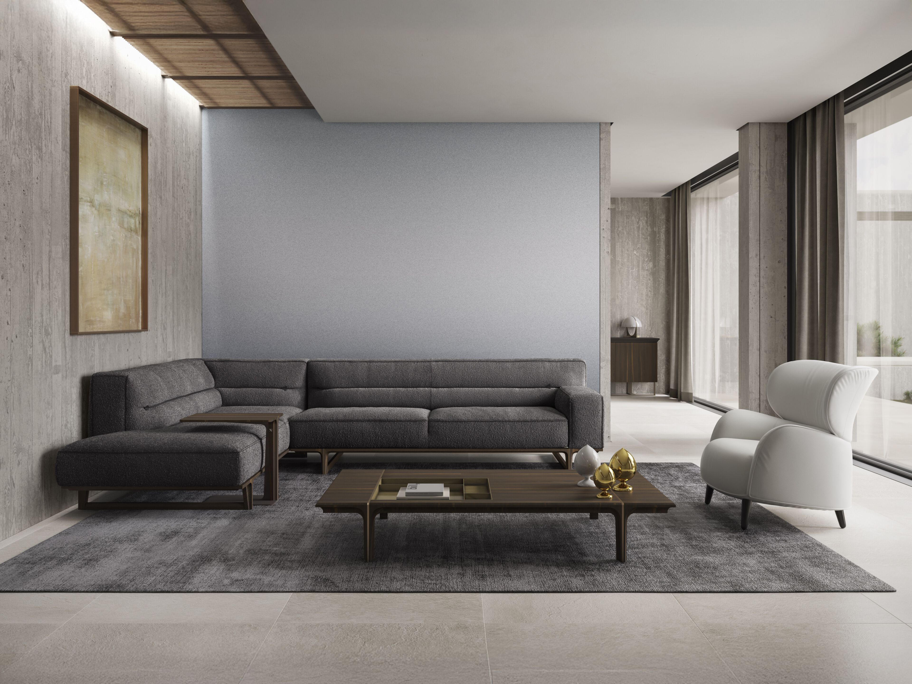 Диван из ткани Natuzzi Italia кендо ARCH-00103251 - Вид №3