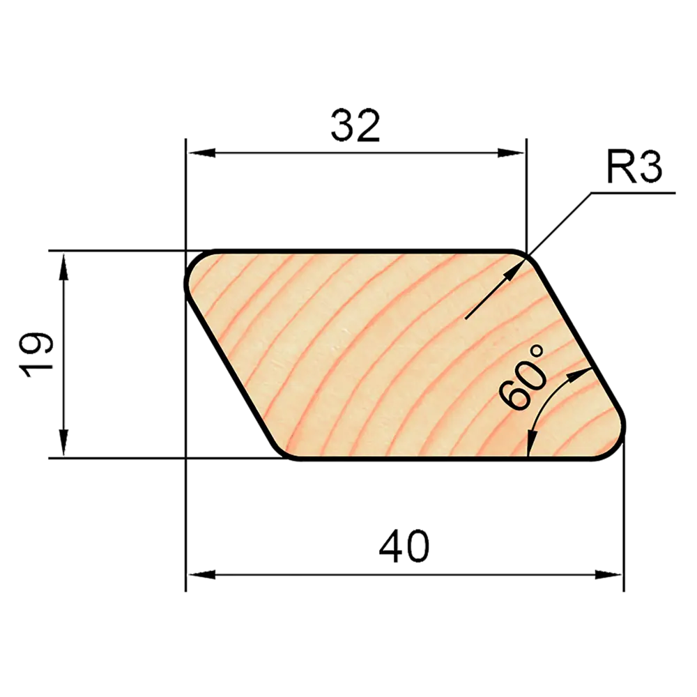 Брусок скошенный сращенный 19x40x2200 мм хвоя сорт Экстра без сучков АРЕЛАН STLM-2051115 - Вид №3