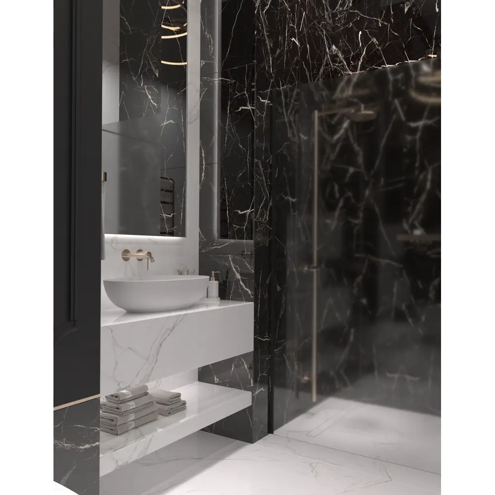 Глазурованный керамогранит Arcadia Ceramica Black Spinder High Gloss 60x60 см 1.44 м² глянцевый цвет черный STLM-2178625 - Вид №6