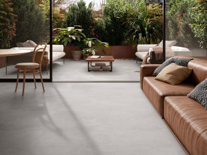Indoor/outdoor antibacterial wall/floor tiles with concrete effect