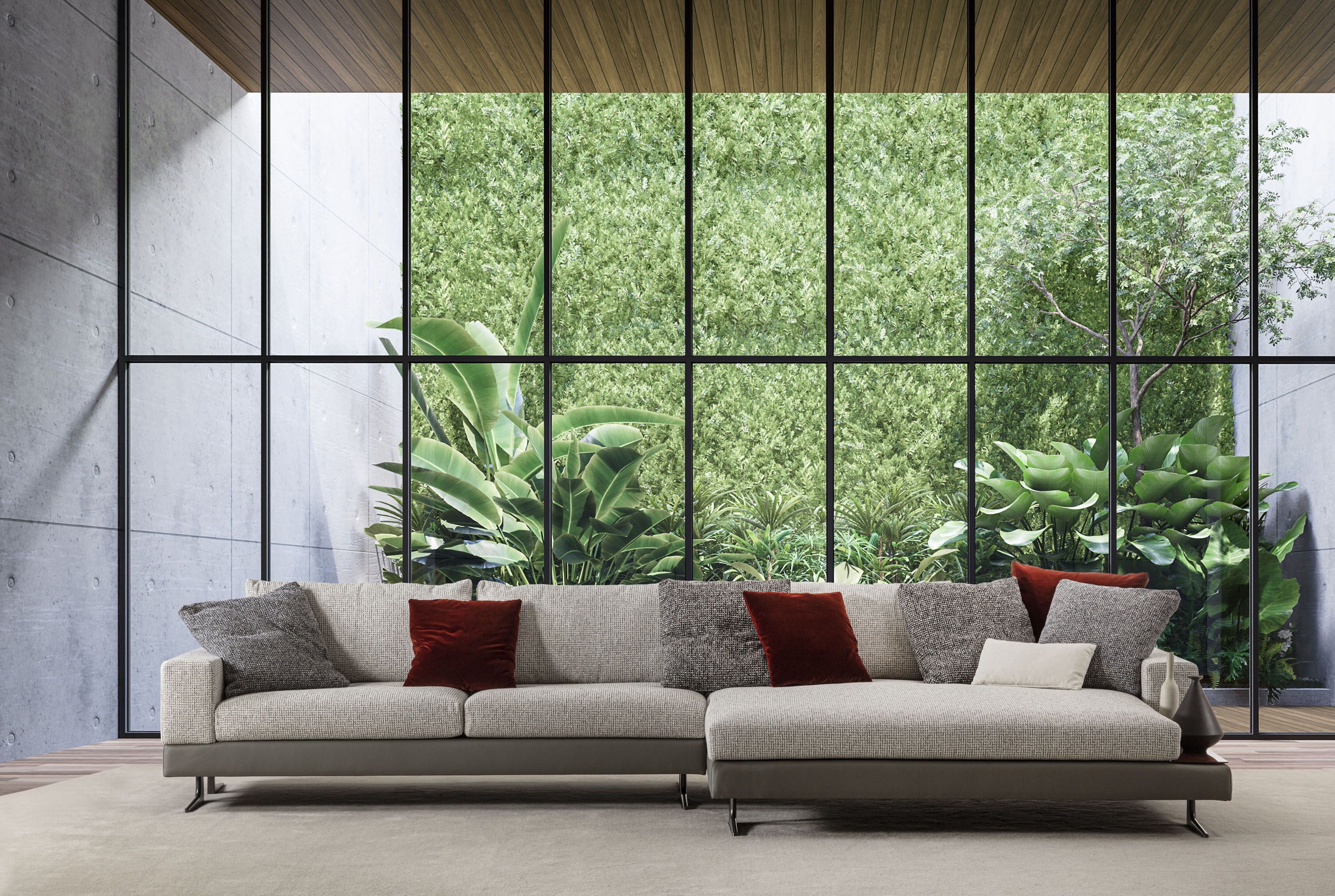 4-местный тканевый диван с полуостровом GRUPPO FOX день Фокса ARCH-00105595 - Вид №1