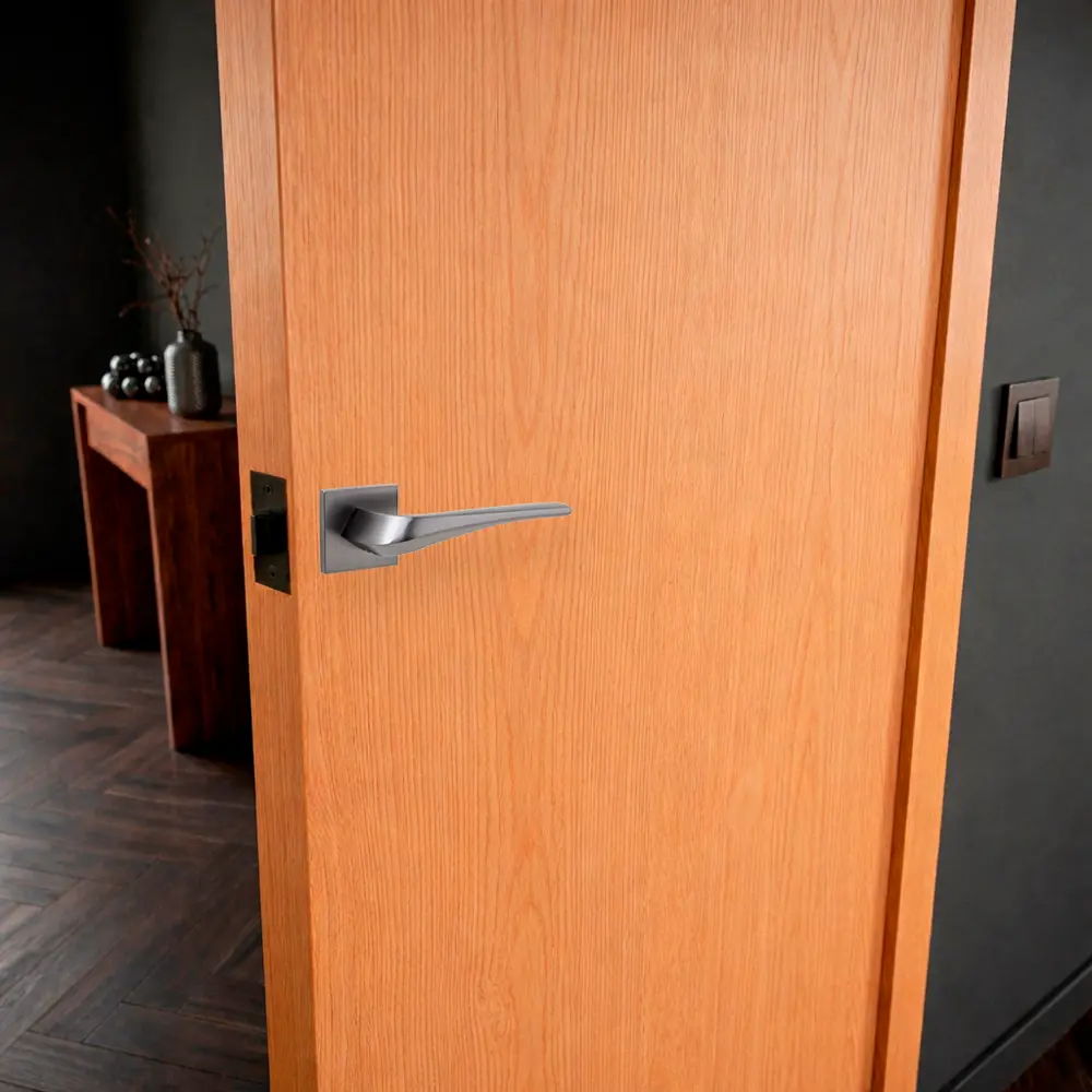 Дверная ручка на розетке Armex H-30117-A без запирания цвет графит STLM-2083149 - Вид №6