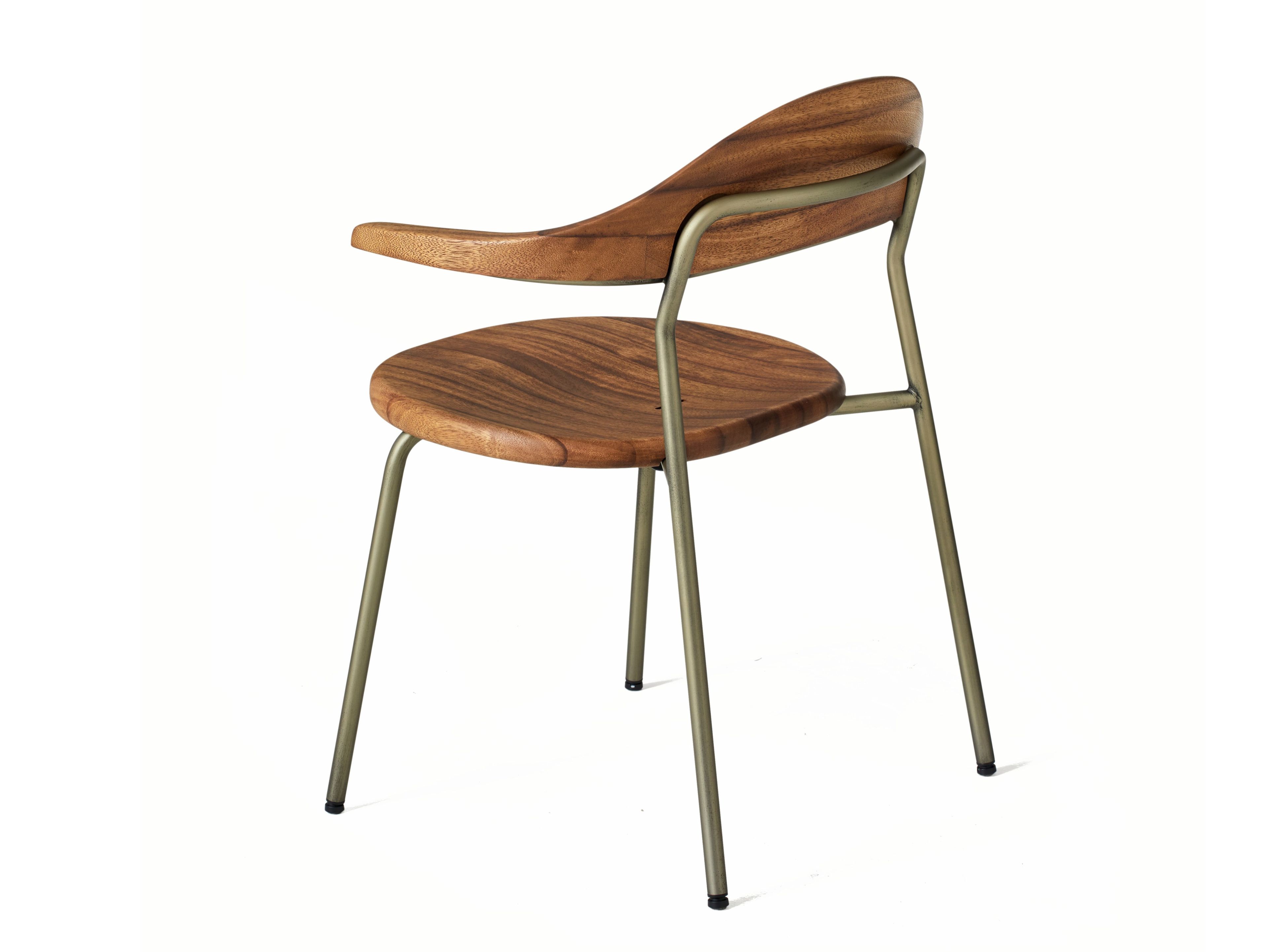 Штабелируемый стул из нержавеющей стали и дерева с подлокотниками BassamFellows Bicorn ARCH-00014692 - Вид №2