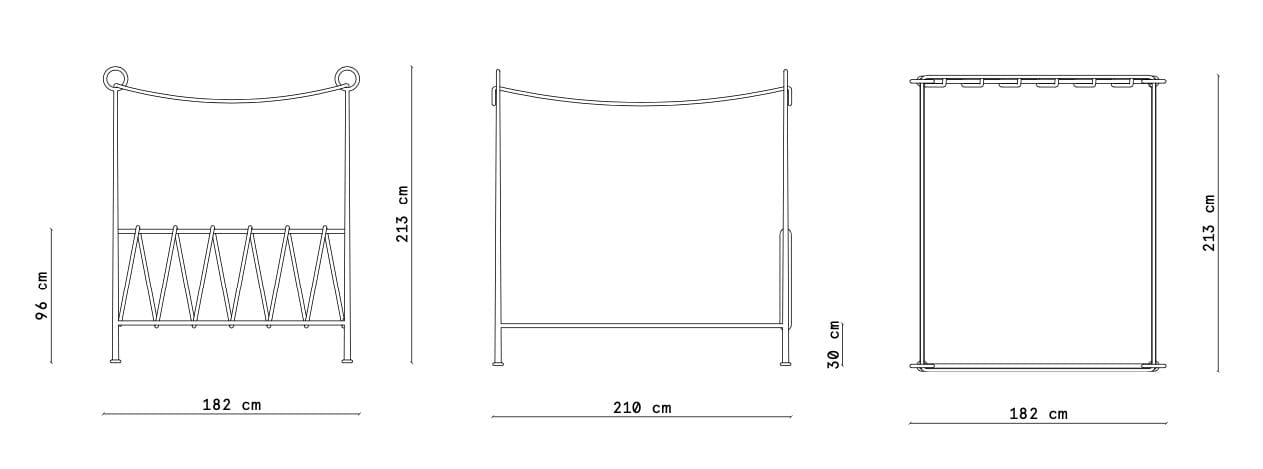 Двуспальная кровать из кованого железа с балдахином Lispi CIMA ARCH-00151010 - Вид №14