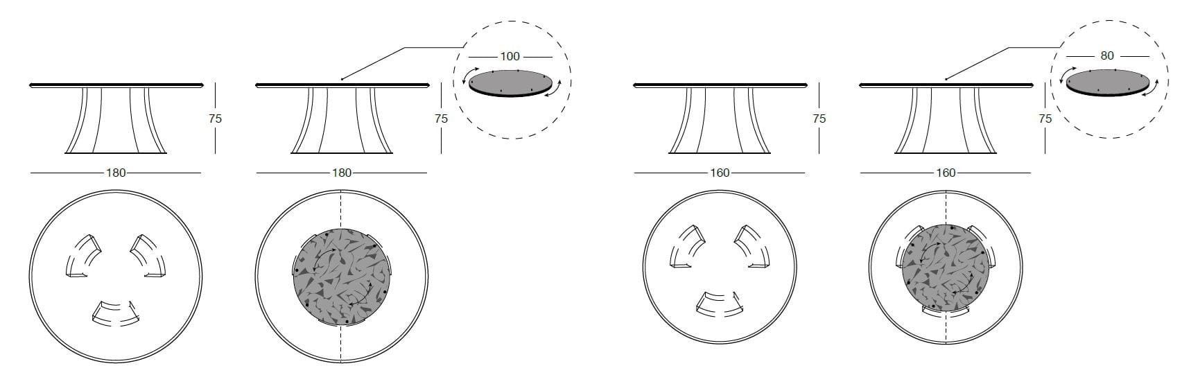 Круглый стол с Lazy Susan Longhi ARCH-00077925 - Вид №2