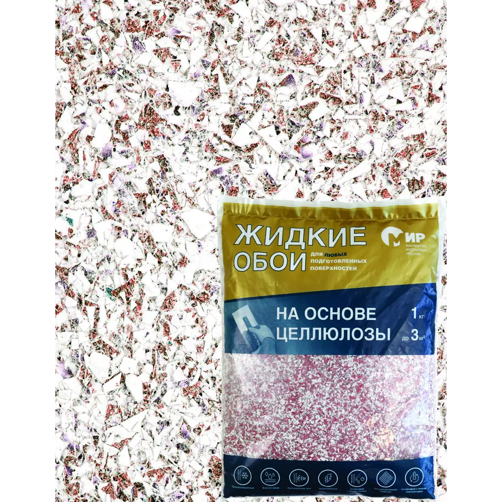 Жидкие обои на основе целлюлозы 1 кг цвет красный 82709807 STLM-2108415 МИР 