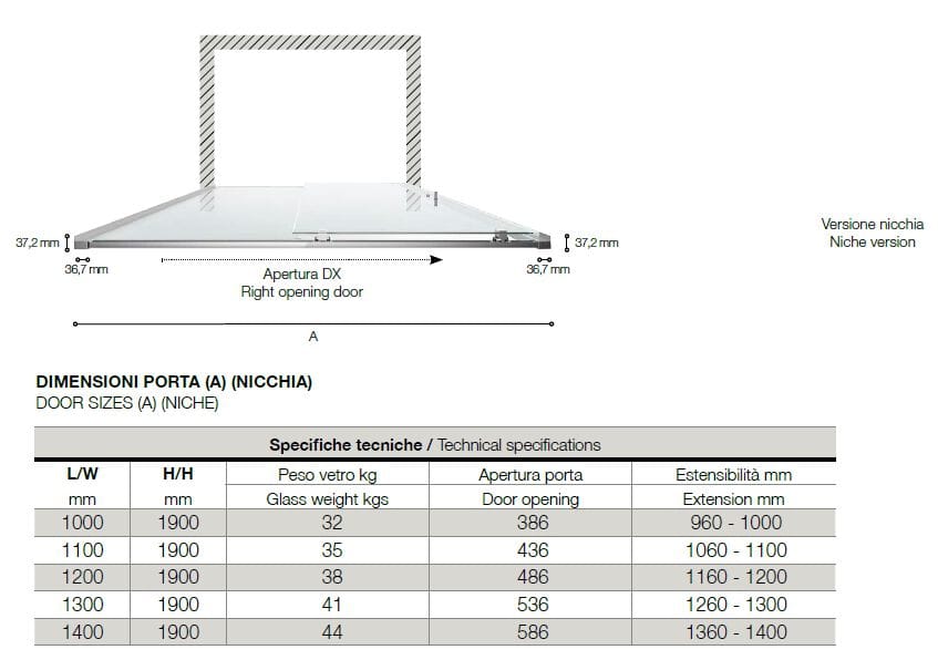 Алюминиевая и стеклянная нишевая душевая кабина TAMANACO ECOPSC50 ARCH-00054520 - Вид №3