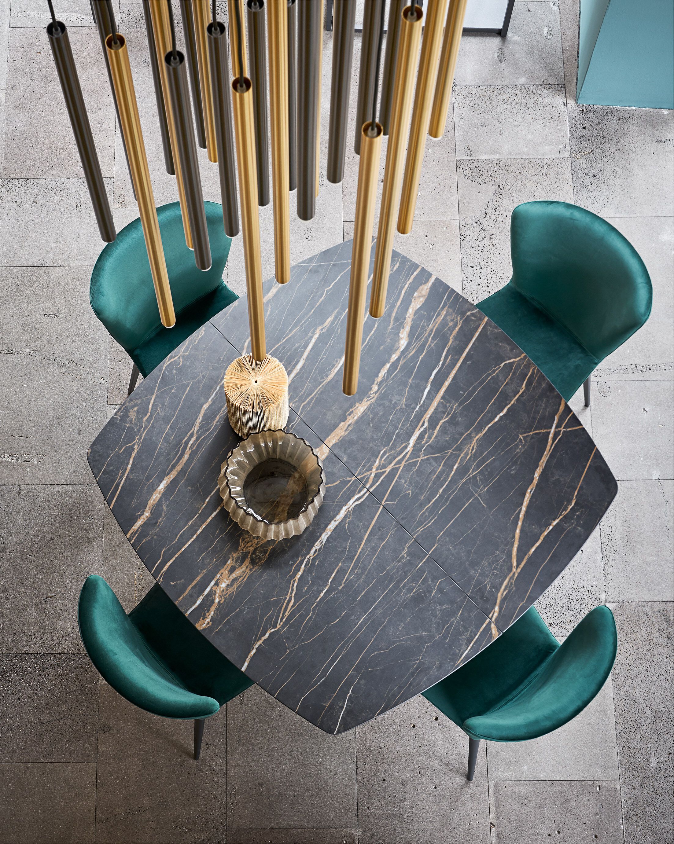 Фиксированный и выдвижной квадратный стол с керамической или деревянной столешницей RIFLESSI Shangai ARCH-00131550 - Вид №2