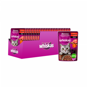 ПР0059381*28 Корм для кошек Meaty говядина пауч 75г (упаковка - 28 шт) WHISKAS