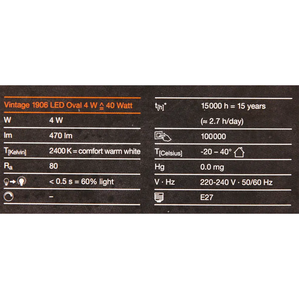 Лампа светодиодная Osram филаментная E27 230 В 5 Вт/825 овал STLM-2133090 - Вид №5