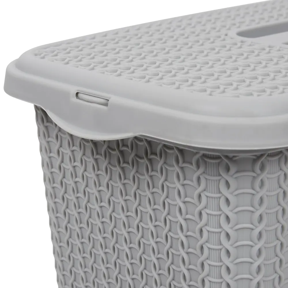 Корзина для белья Вязание 6 л цвет серый Santreyd STLM-2087648 - Вид №4