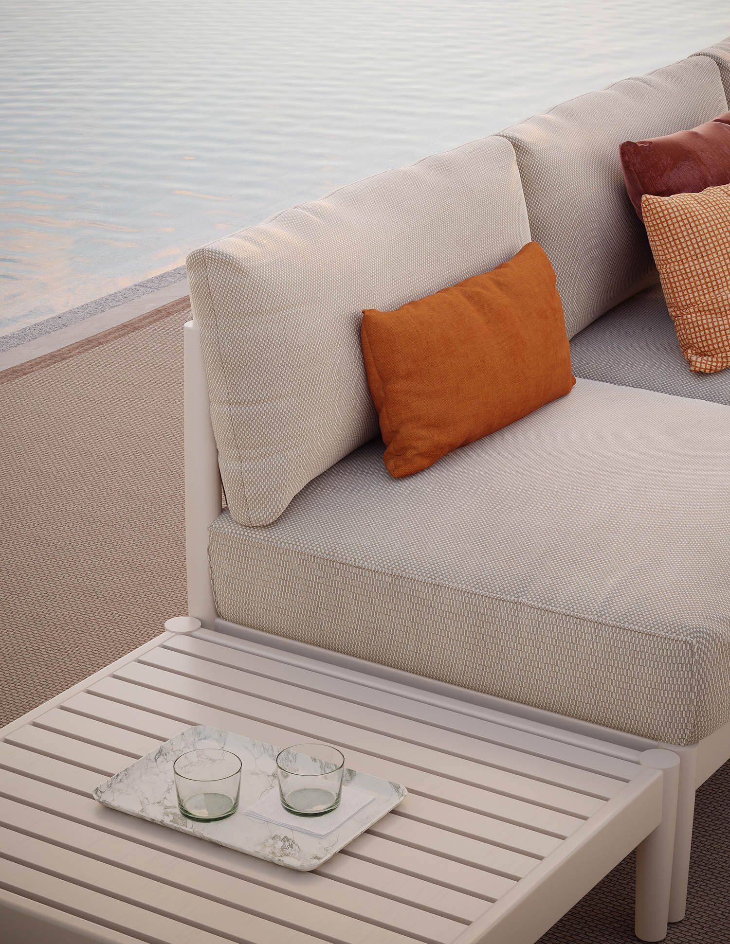 Секционный садовый диван из алюминия с порошковым покрытием и тканью Walters Georgica Aluminium ARCH-00145067 - Вид №8