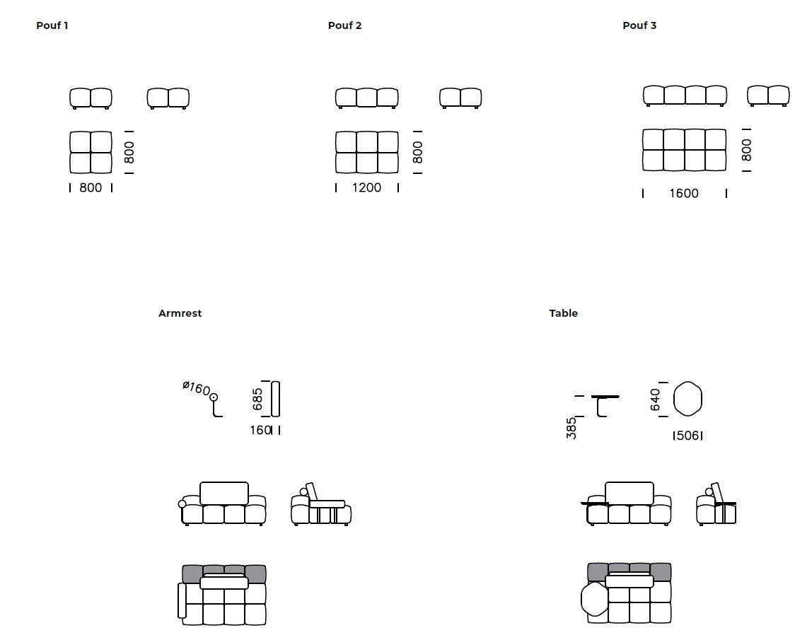 Угловой диван из ткани Nobonobo Lanube ARCH-00123328 - Вид №7