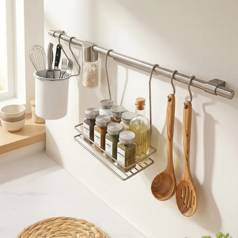 РЕЙЛИНГ С КРЕПЛ 80СМ НИКЕЛЬ МАТ KONSENSA Santreyd STLM-2064511 - Вид №4