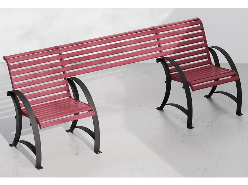 Оцинкованная стальная скамья со спинкой DIMCAR ARTEMIDE INCLUSION ARCH-00135793