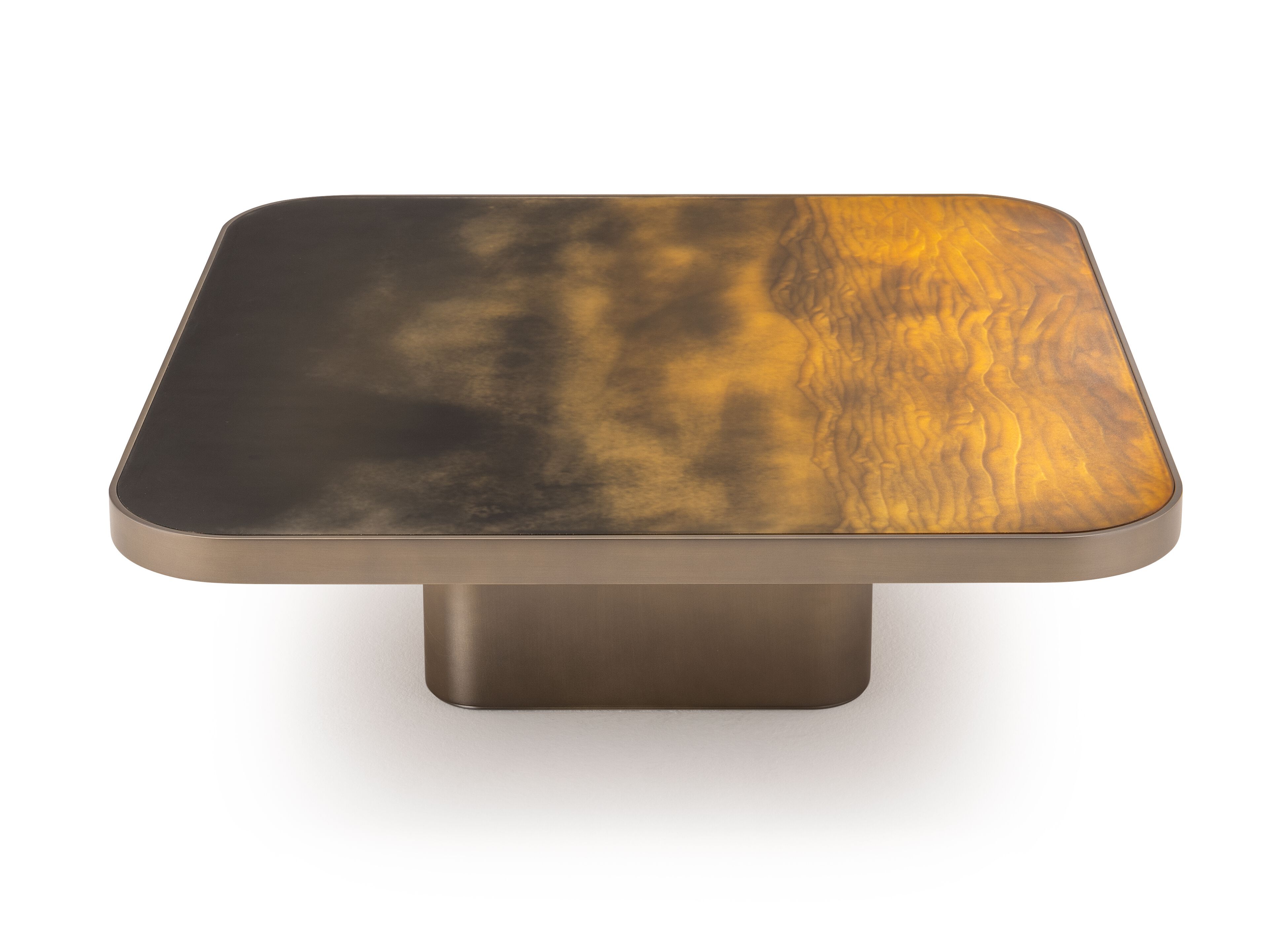 Деревянный низкий журнальный столик со стеклянной столешницей ARTE VENEZIANA итальянские пейзажи ARCH-00054838