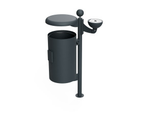 Стальная корзина для мусора с пепельницей