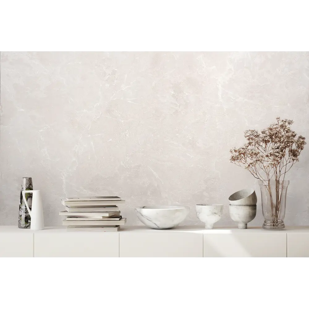 Флизелиновые обои Renowa Aldo бежевые с виниловым покрытием 89384207 STLM-1428526 - Вид №3