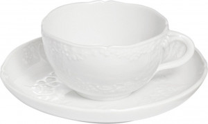 10528274 Meissen Чашка чайная с блюдцем 160мл "Новый марсель, белый рельеф" Фарфор