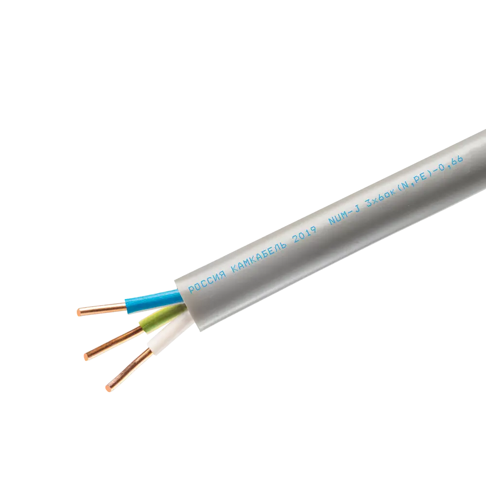 Кабель Камкабель NUM 3x6 10 м ГОСТ цвет серый STLM-2194160 - Вид №1