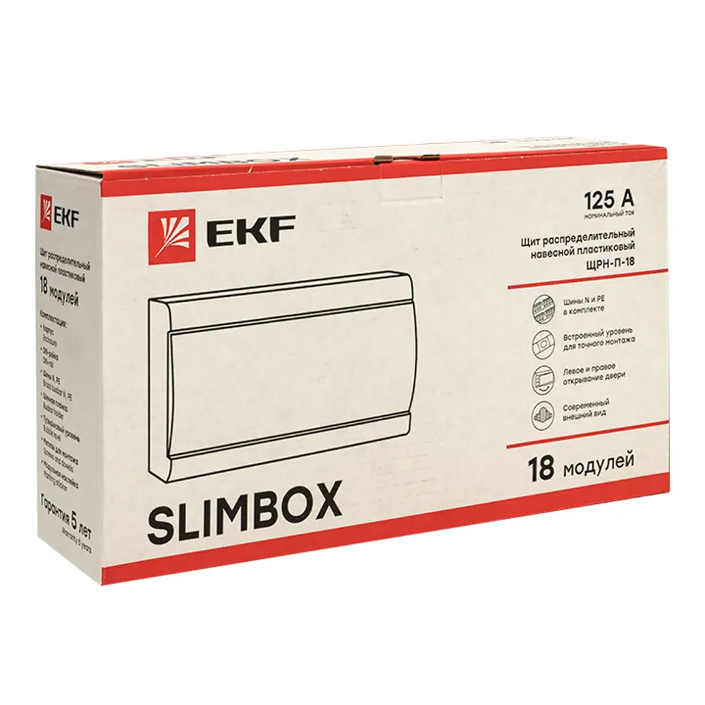 Щит распределительный накладной EKF SlimBox ЩРН-П-18 1 модуль IP41 пластик цвет белый STLM-2111929 - Вид №5
