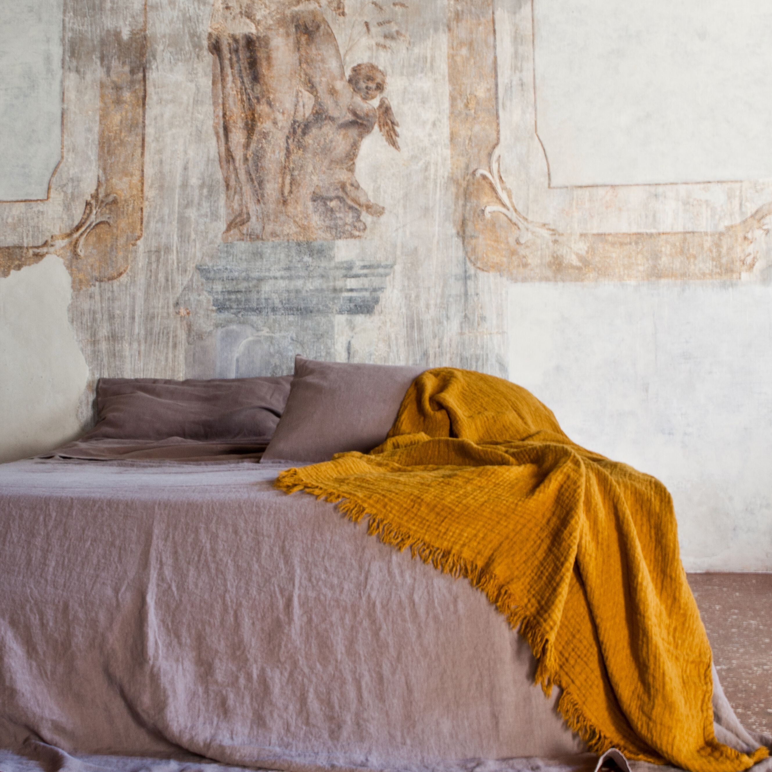 Льняной плед Once Milano Однотонный лен ARCH-00027665 - Вид №3