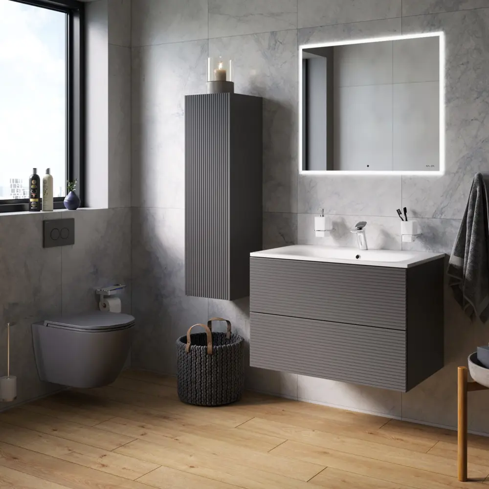 AM.PM Struktura — подвесная тумба под раковину 80 см в цвете графит 86746450 STLM-0071206 - Вид №9