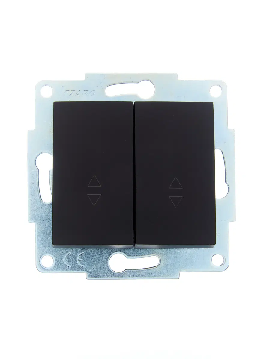 ASTI Выключатель проходной двойной чёрный бархат механизм LEZARD 7081-4288-106