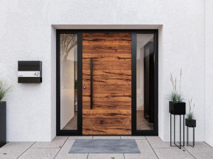 Теплоизоляционная входная дверь со стеклянными панелями