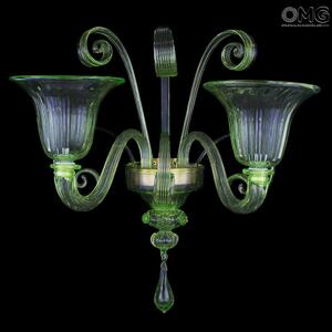 1275 ORIGINALMURANOGLASS Настенный светильник Бра Фоскари Зелёный - Пастораль - муранское стекло OMG 30 см