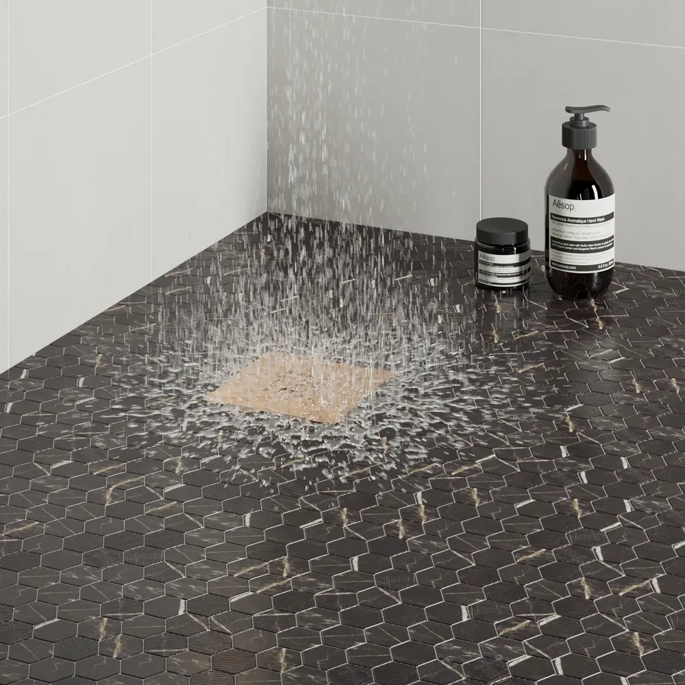 Мозаика Hexag Marble Coimbra стекломасса 28.4x4.9 см цвет черный Santreyd Мозаика Onix STLM-2106362 - Вид №7