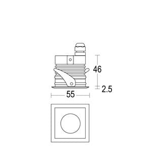 Потолочный алюминиевый светодиодный наружный прожектор Ghidini Lighting знак ARCH-00150370 - Вид №3