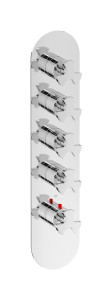 EUA412PLNBT Комплект наружных частей термостата на 4 потребителей - вертикальная овальная панель с ручками Belmondo IB Aqua - 4 потребителя