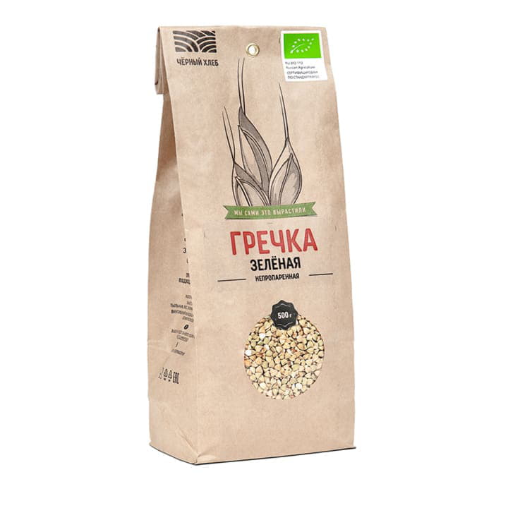 Крупа гречка зелёная Чёрный хлеб Santreyd 4161 - Вид №1