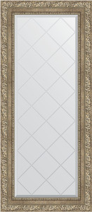 BY 4057 Зеркало с гравировкой в багетной раме - виньетка античное серебро 85 mm EVOFORM Exclusive-G