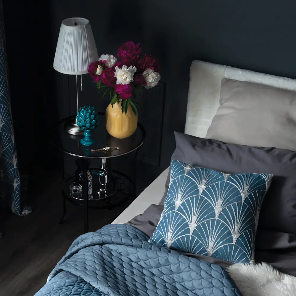 Подушка Great Gatsby Веера 40х40 см цвет синий WESS STLM-2154816 - Вид №3