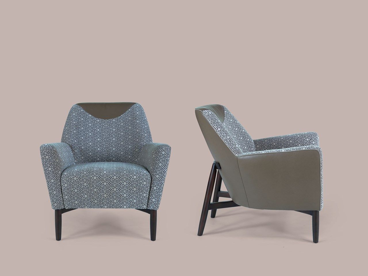 Кожаное и тканевое кресло с подлокотниками Borzalino EVE PLUS ARCH-00129537 - Вид №6